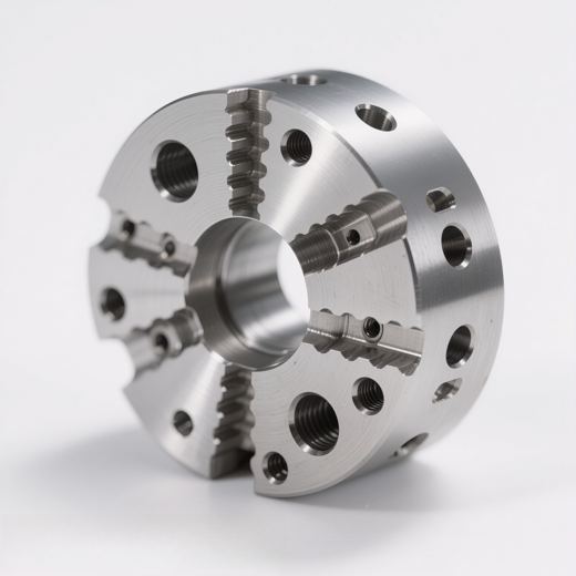Machined stainless chuck body used in the sample CMM inspection report